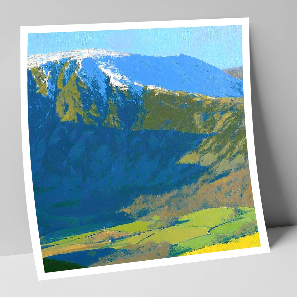 Bleaberry Fell Snowy Crags lake district fell art print