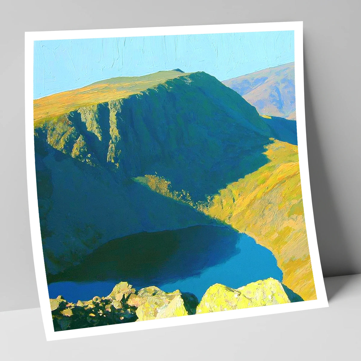 Vibrant Harter Fell Mountain Tarn lake district fell art print