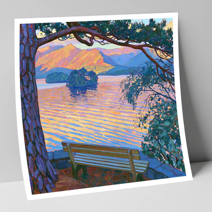 Vibrant Derwentwater From Friar's Crag lake district village art print