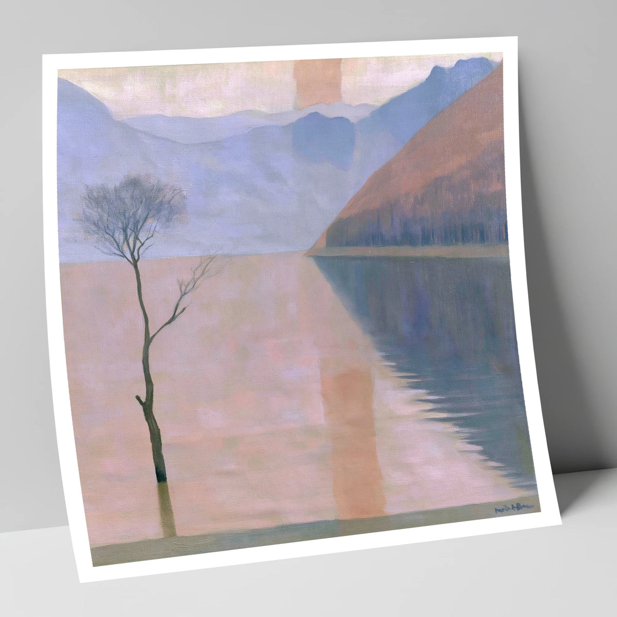 Buttermere Lone Tree in Pastel Light lake district lake art print