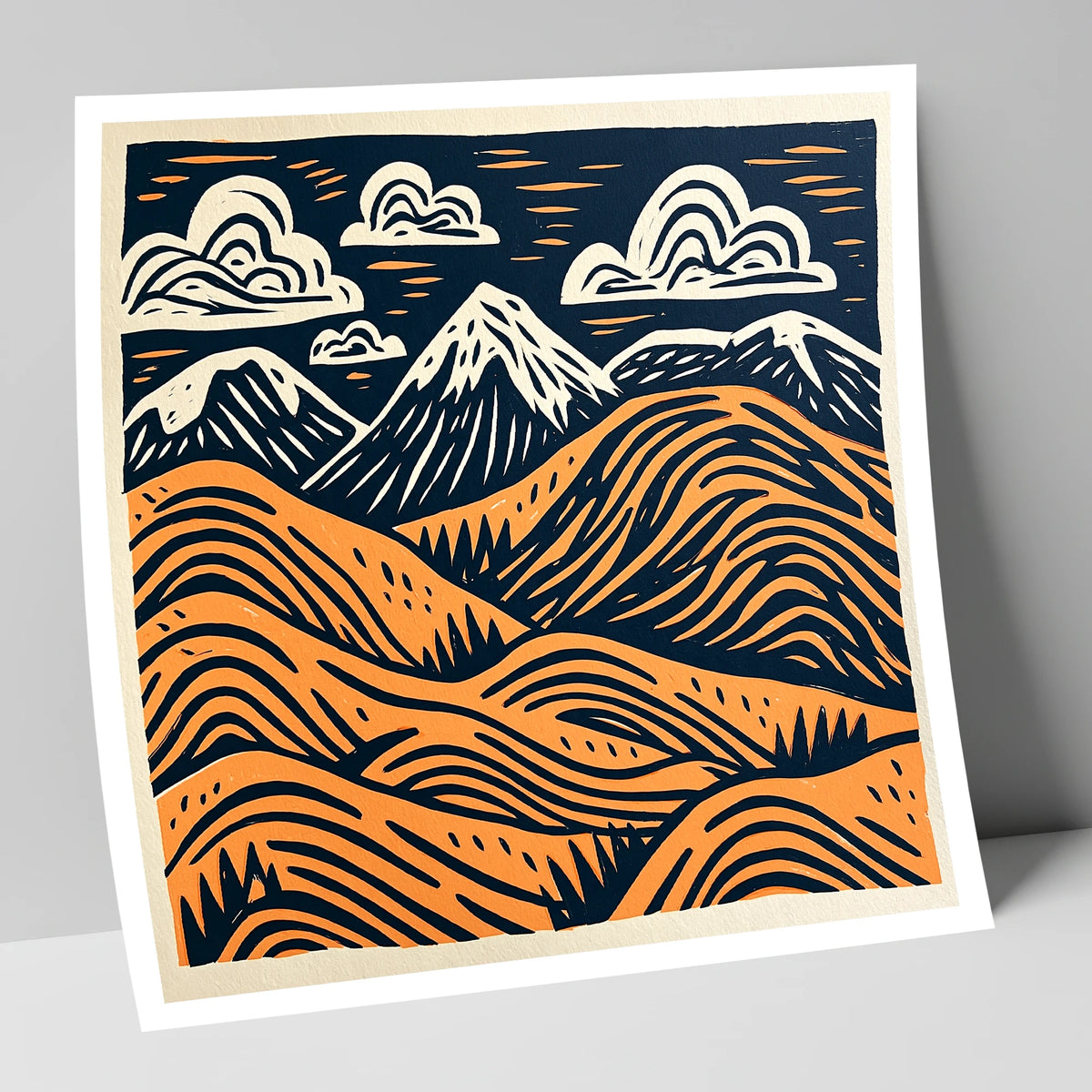 Terracotta Fells Summit View lake district fell art print