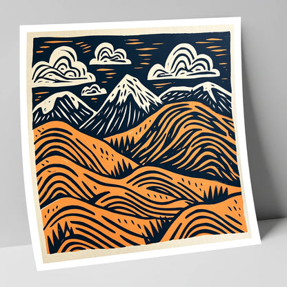 Terracotta Fells Summit View lake district fell art print