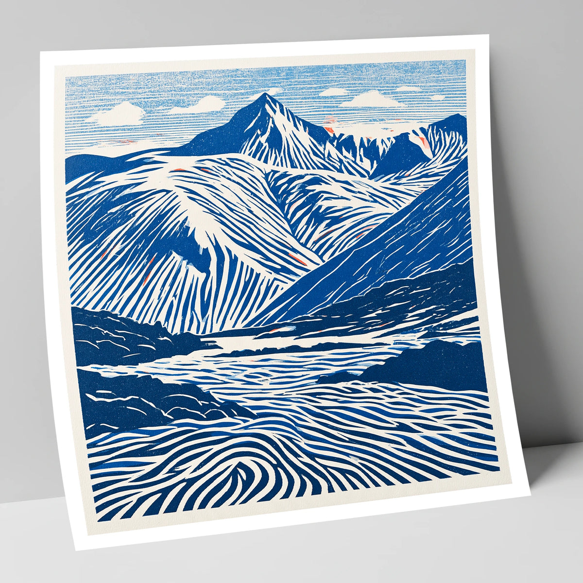Cobalt Blue Scafell Pike lake district fell art print