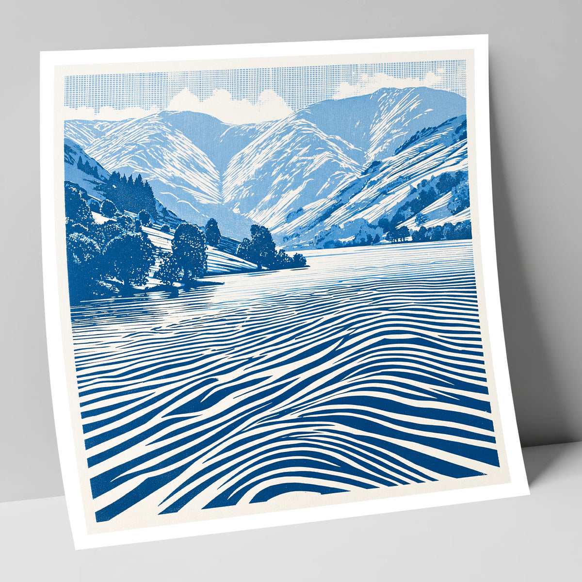 Cobalt Blue Ullswater Fells lake district lake art print