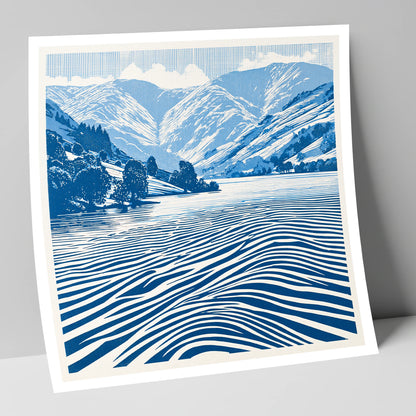 Cobalt Blue Ullswater Fells lake district lake art print