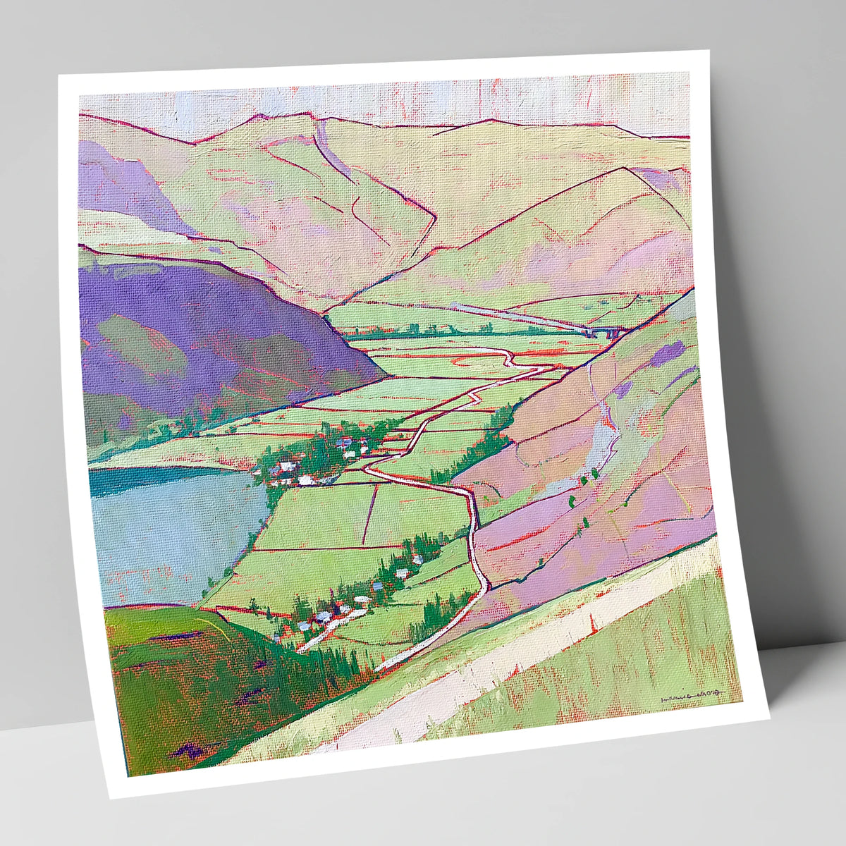 Vibrant Patterdale From Place Fell lake district village art print