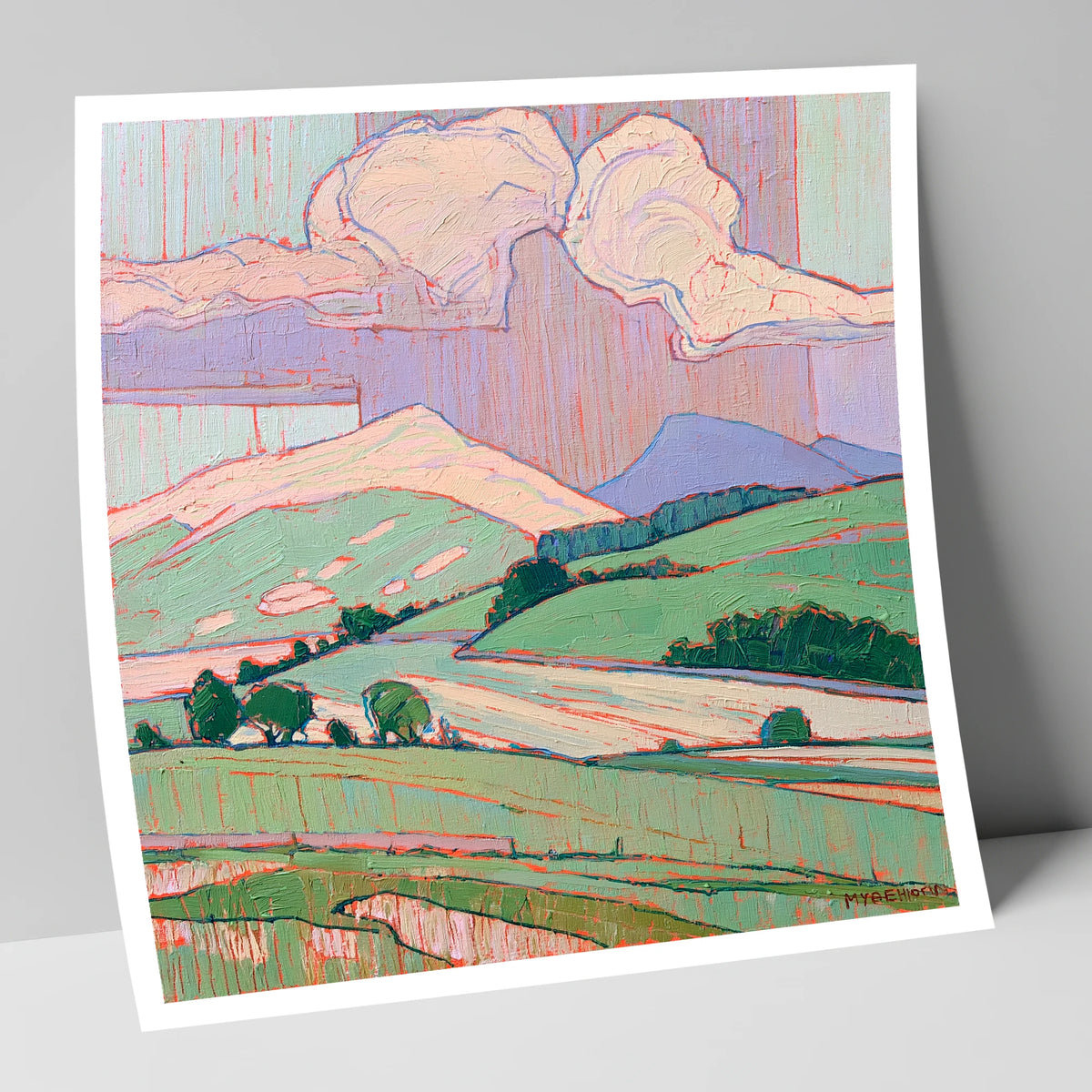Vivid Fells Under Storm Clouds lake district sky art print