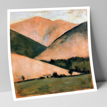 Golden Fells and Stone Bothy lake district sky art print
