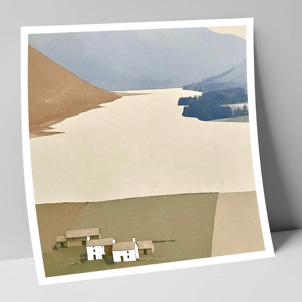 White Farmsteads Above Loweswater lake district lake art print