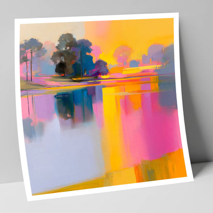 Vibrant Dawn Over A Still Lake lake district lake art print