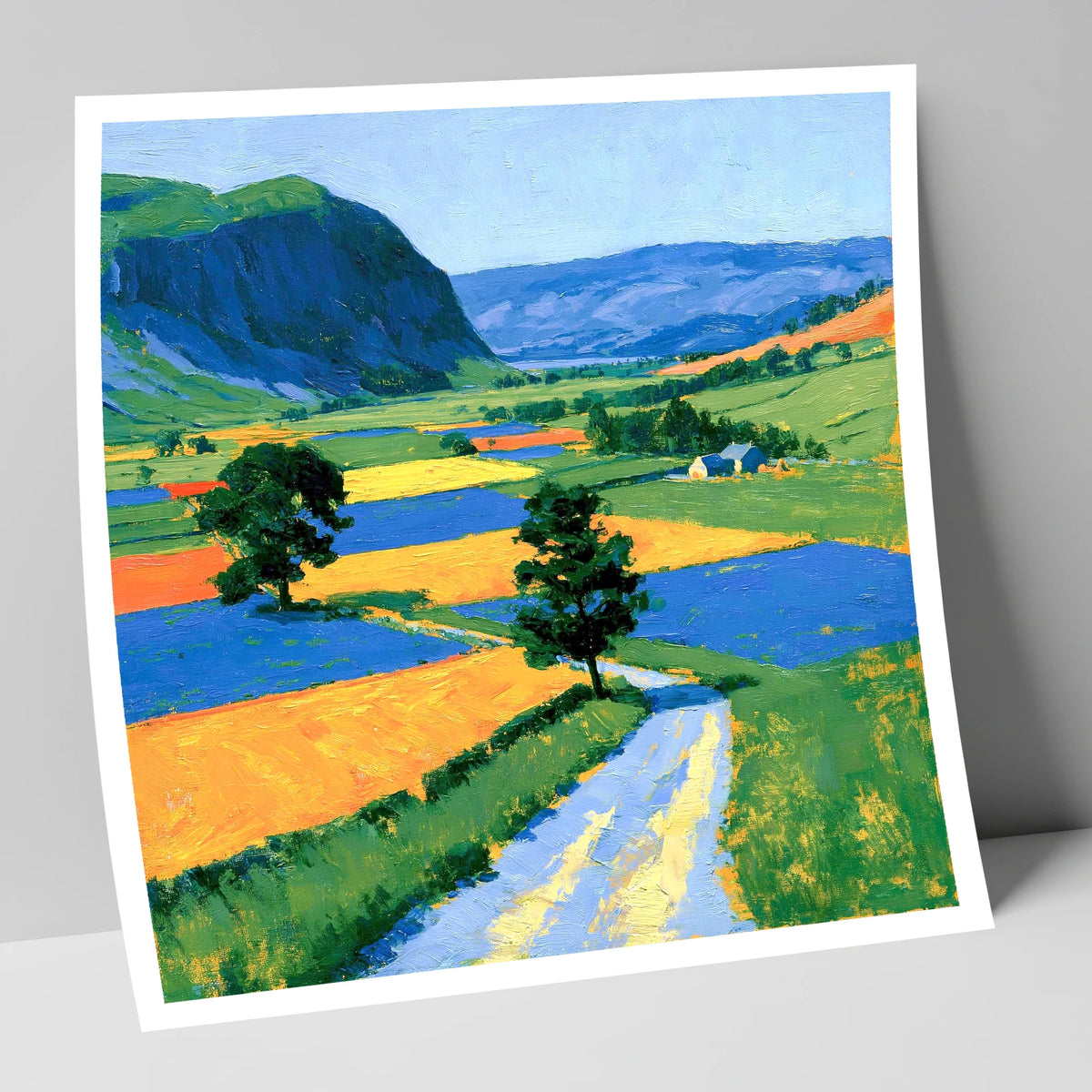 Bright Dale Patchwork Fields lake district valley art print