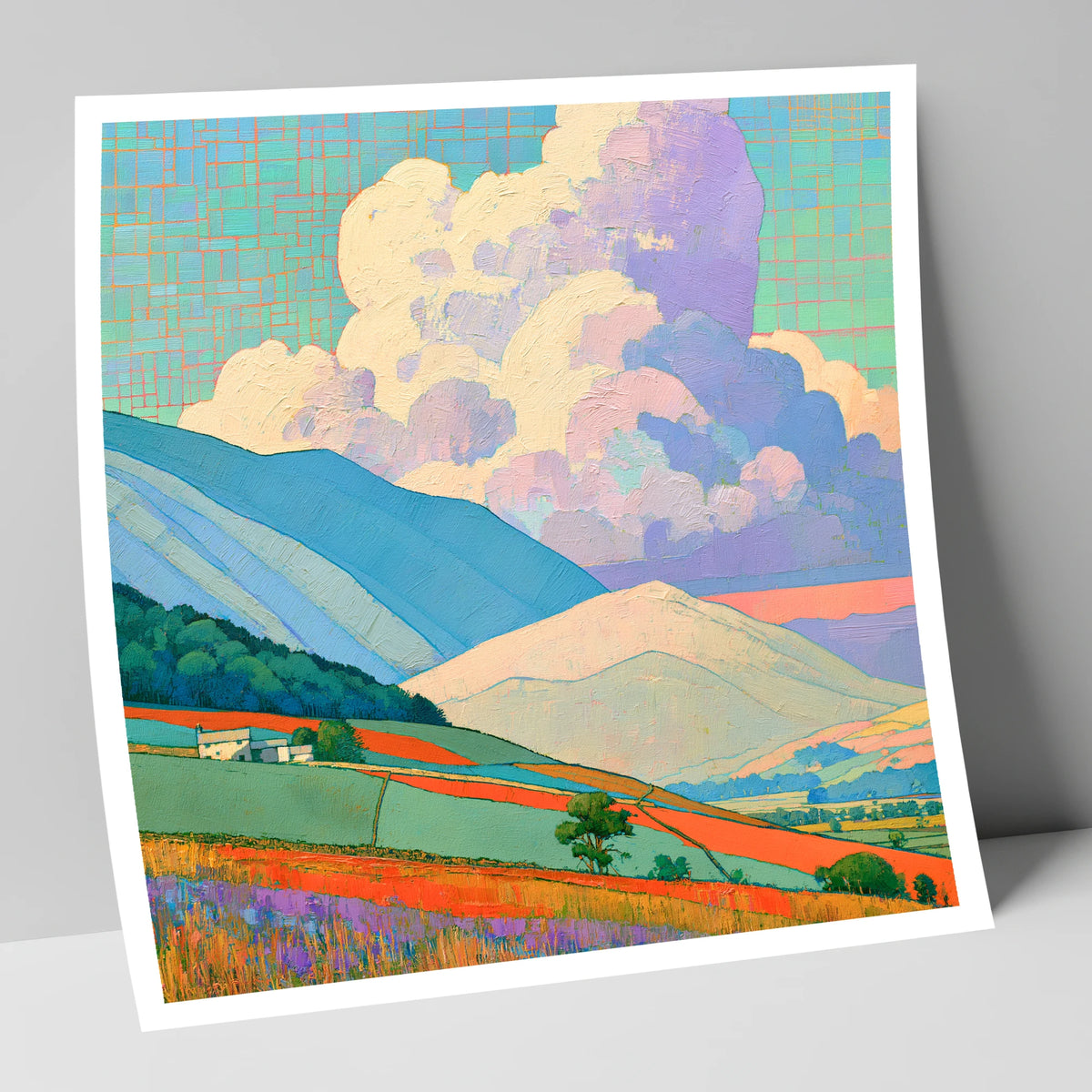 Vibrant Storm Clouds Over Fells lake district sky art print