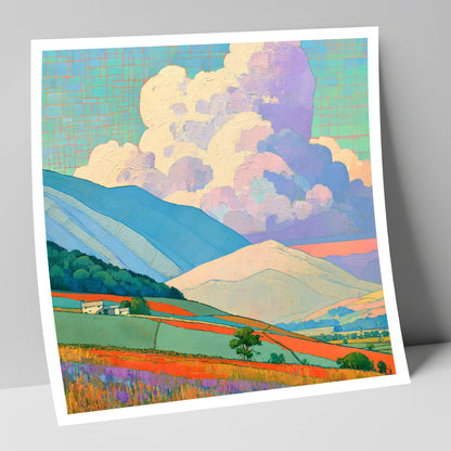 Vibrant Storm Clouds Over Fells lake district sky art print