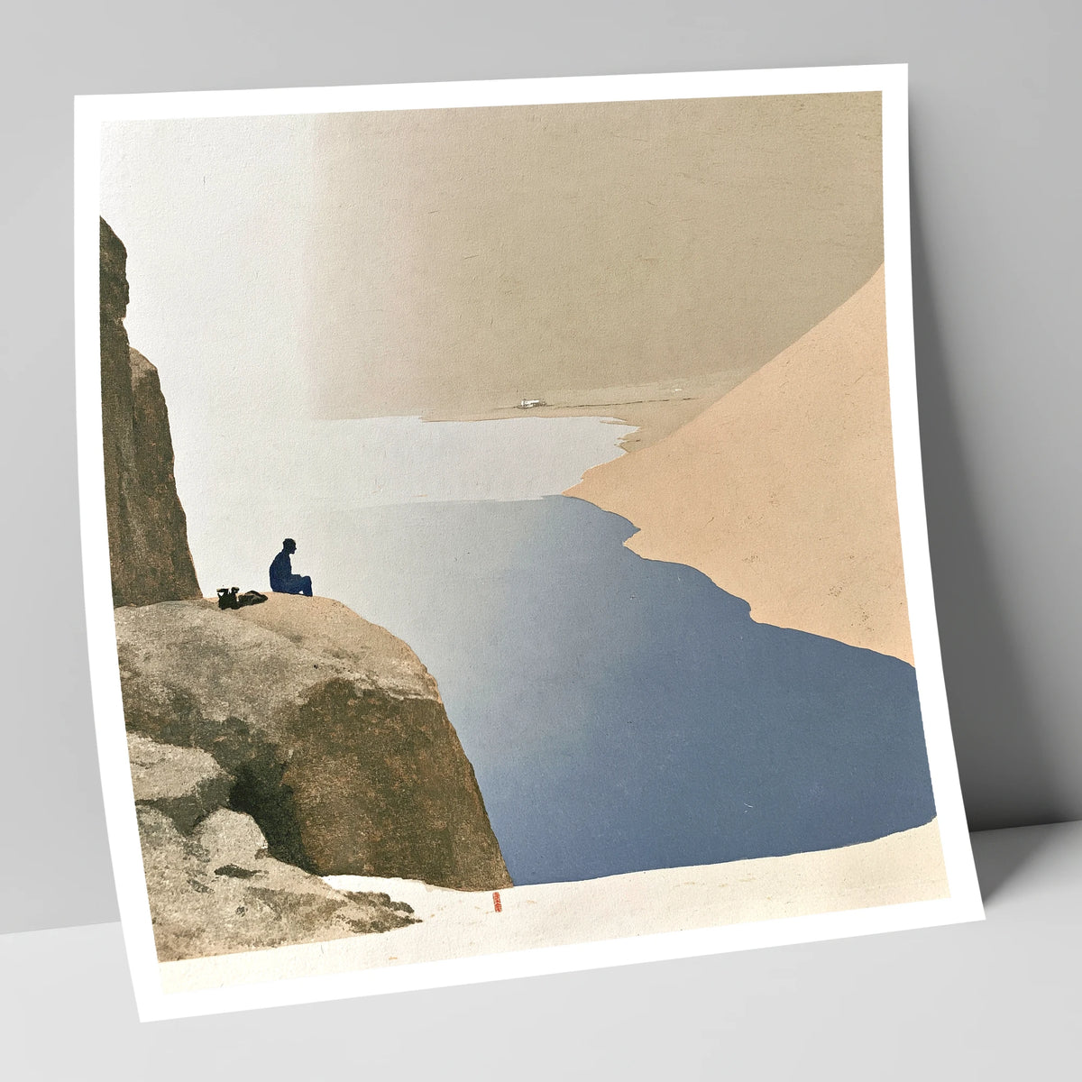 Seated Walker at Innominate Tarn lake district fell art print