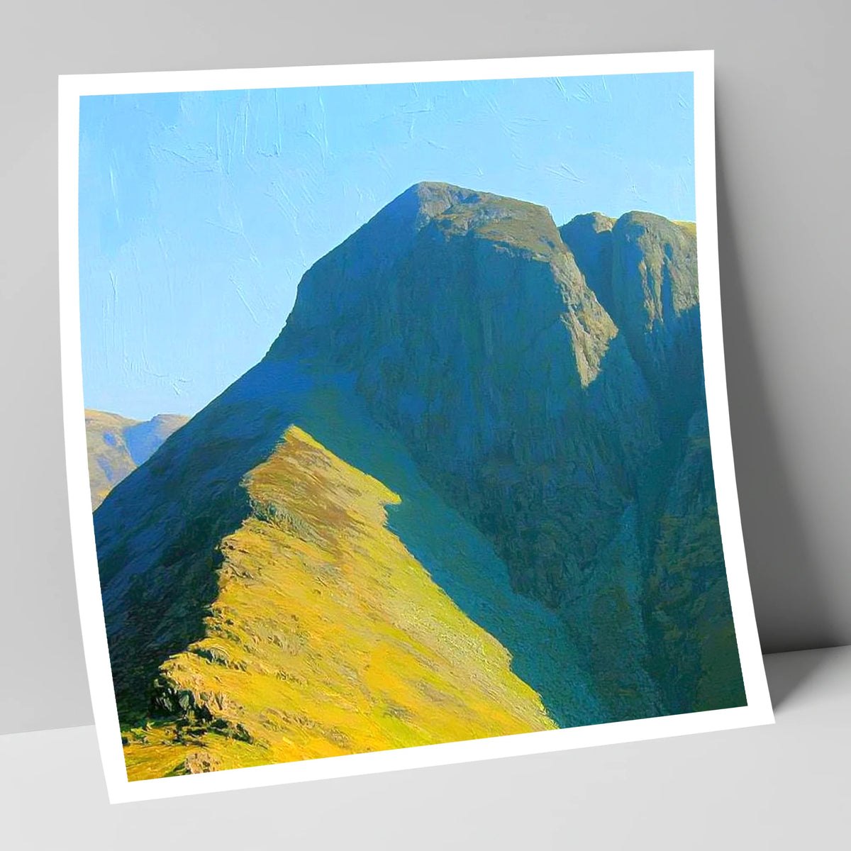 Sunlit Ridge on Loft Crag lake district fell art print