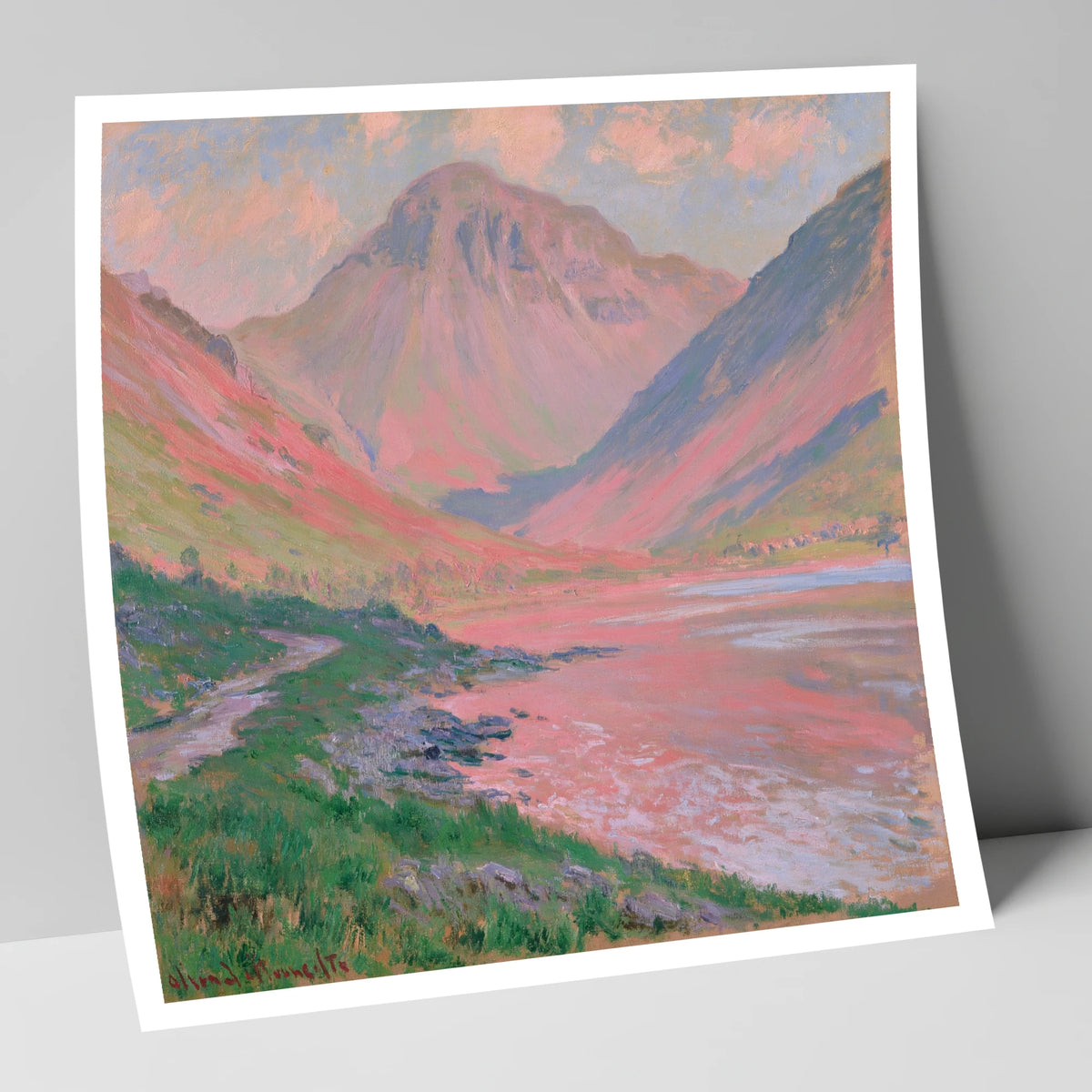 Great Gable in Coral Light lake district fell art print