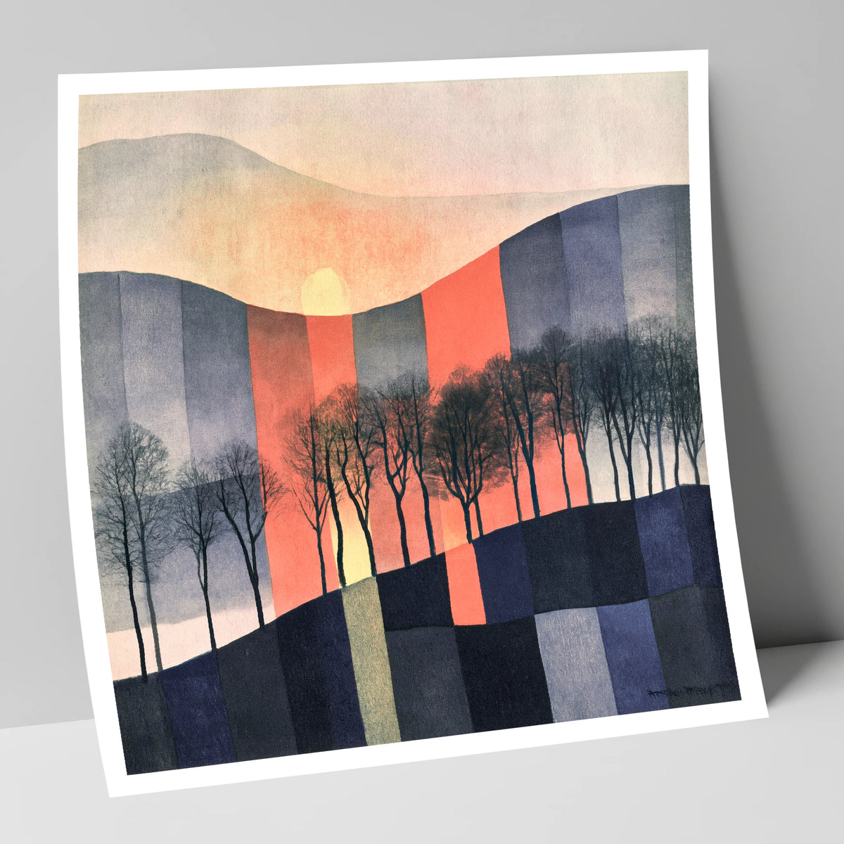 Abstract Sunset on Lakeland Fells lake district sky art print