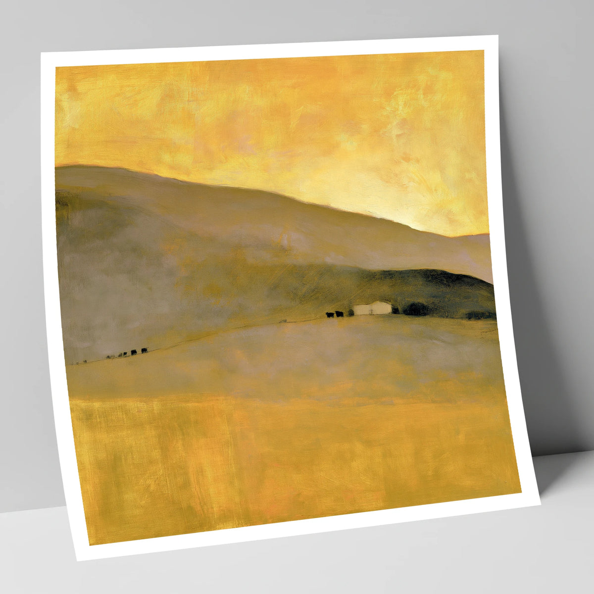 Golden Light on the Fellside lake district sky art print