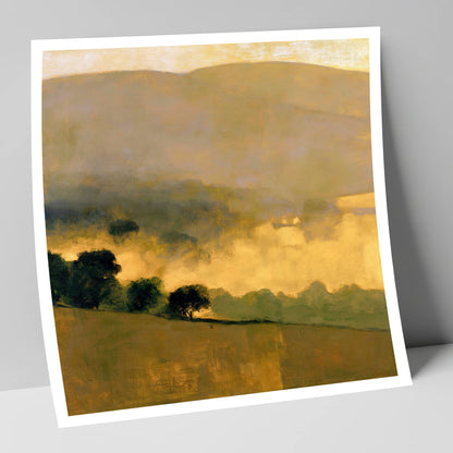 Golden Valley Mist at Dawn lake district sky art print