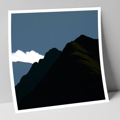 Midnight Blue Fell Ridge lake district fell art print