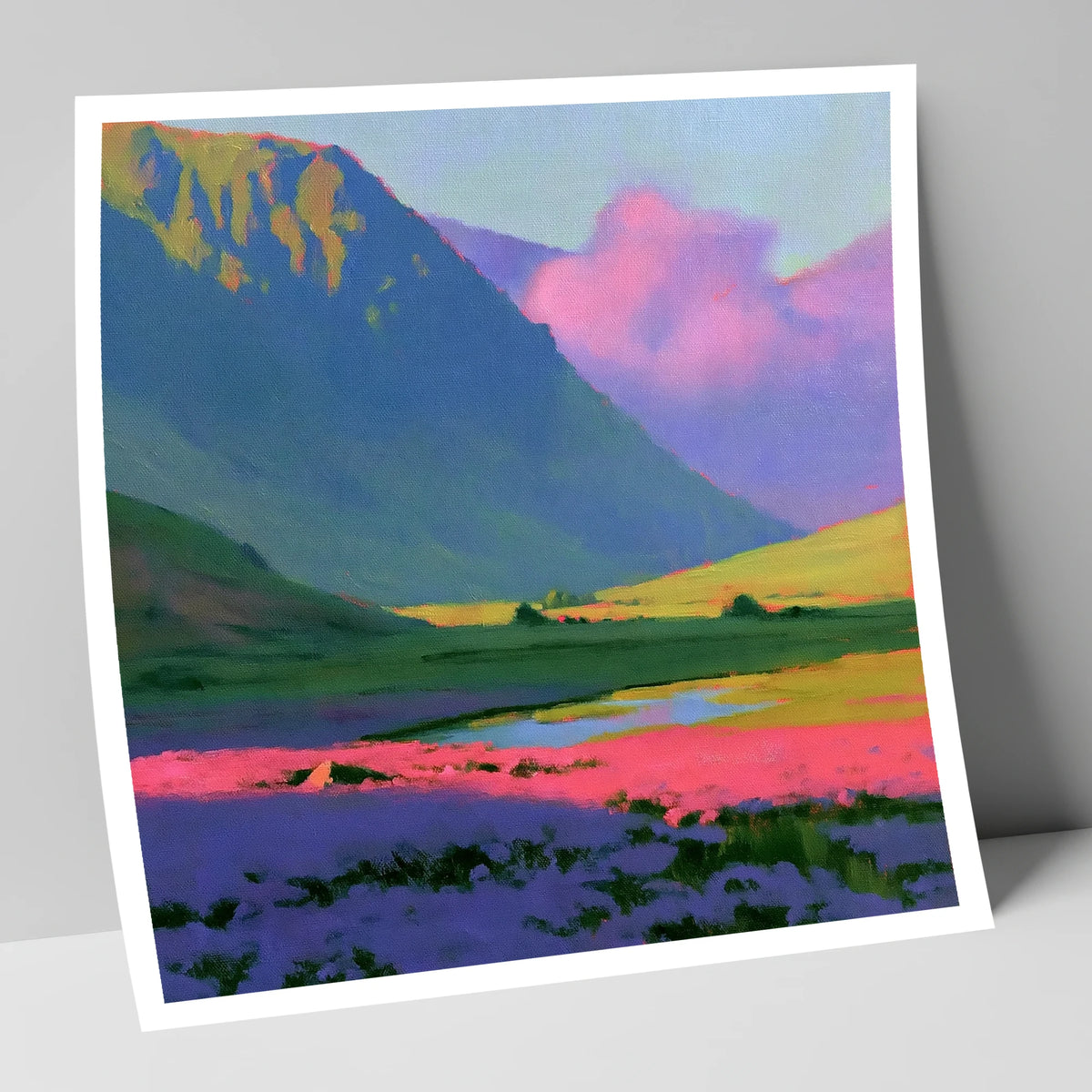 Dramatic Magenta Heather Fellside flowers & fellsides art print
