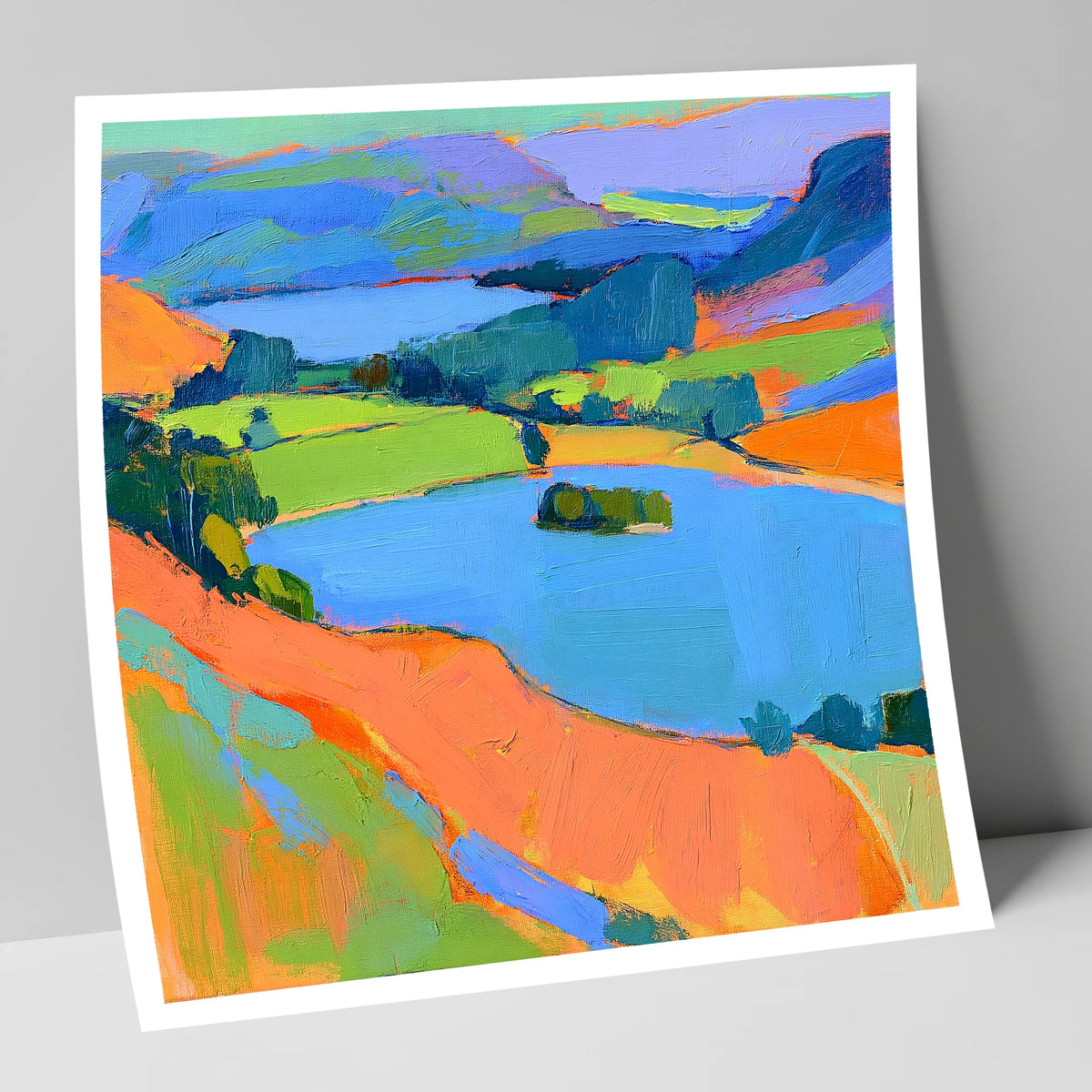 Vivid Bracken Above Grasmere lake district lake art print