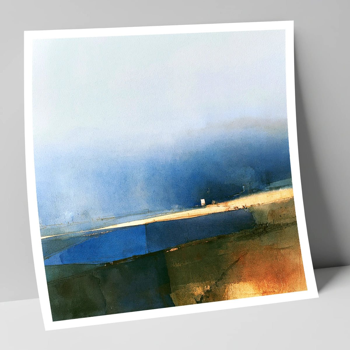 Patchwork Fields Under Indigo Skies lake district valley art print