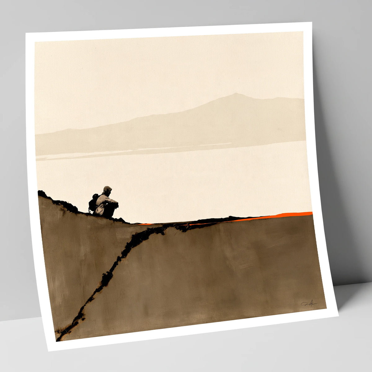Walker on Blencathra Edge lake district fell art print