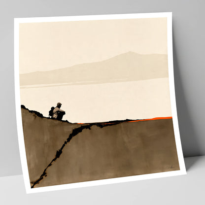 Walker on Blencathra Edge lake district fell art print