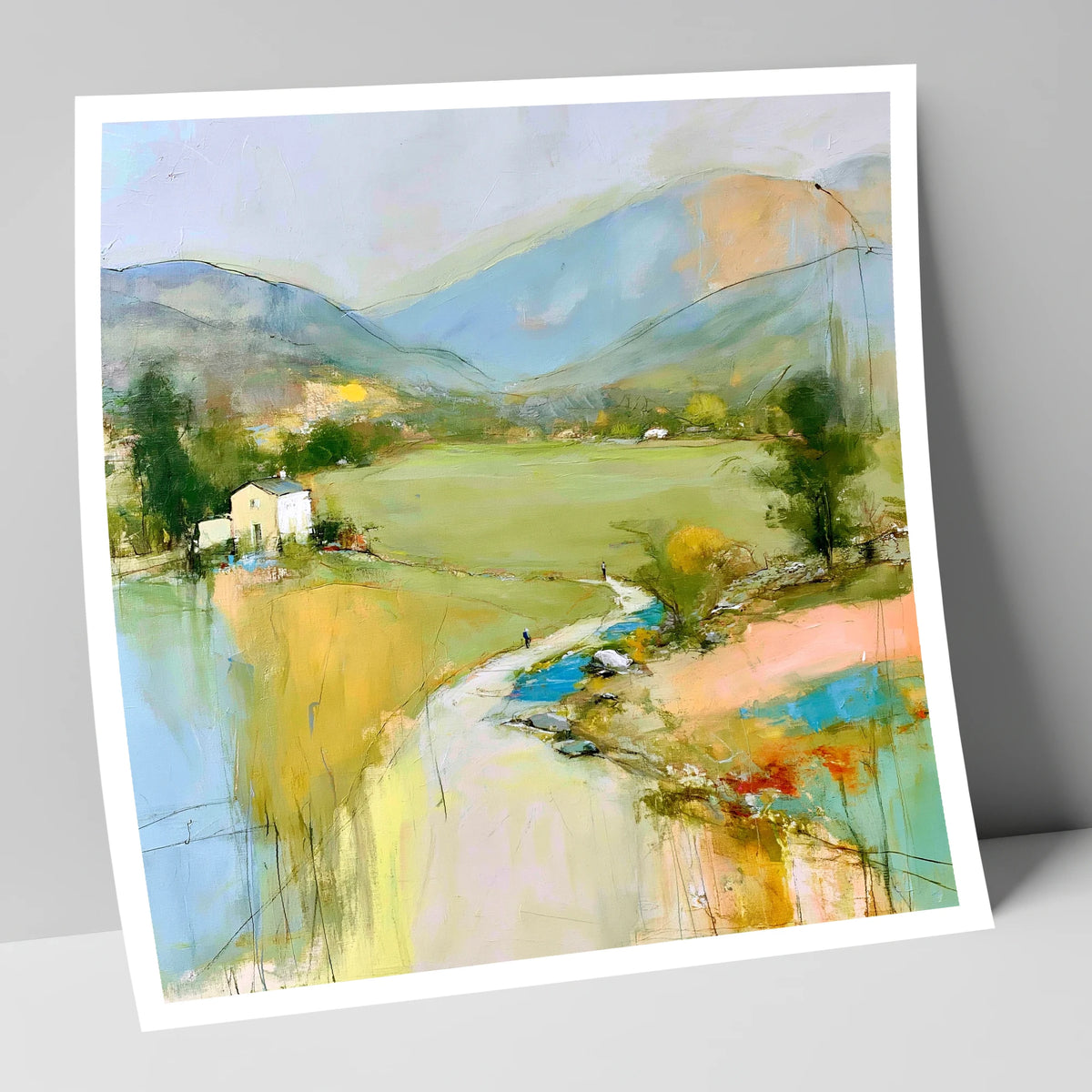 Vibrant Green Valley Between the Fells lake district valley art print