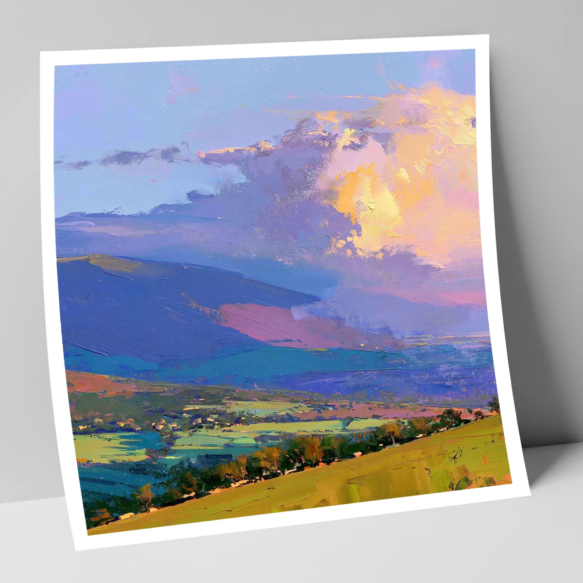 Rolling Fells and Radiant Cloud lake district fell art print