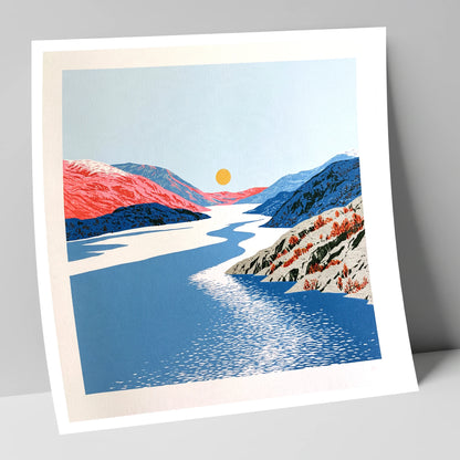Ennerdale Valley and Golden Sun lake district valley art print