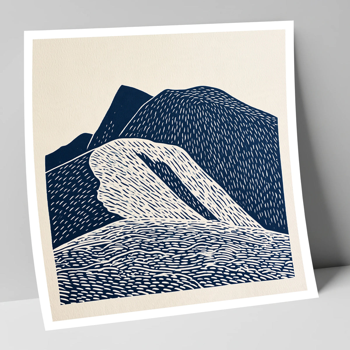 Helvellyn Ridge in Navy Blue lake district fell art print