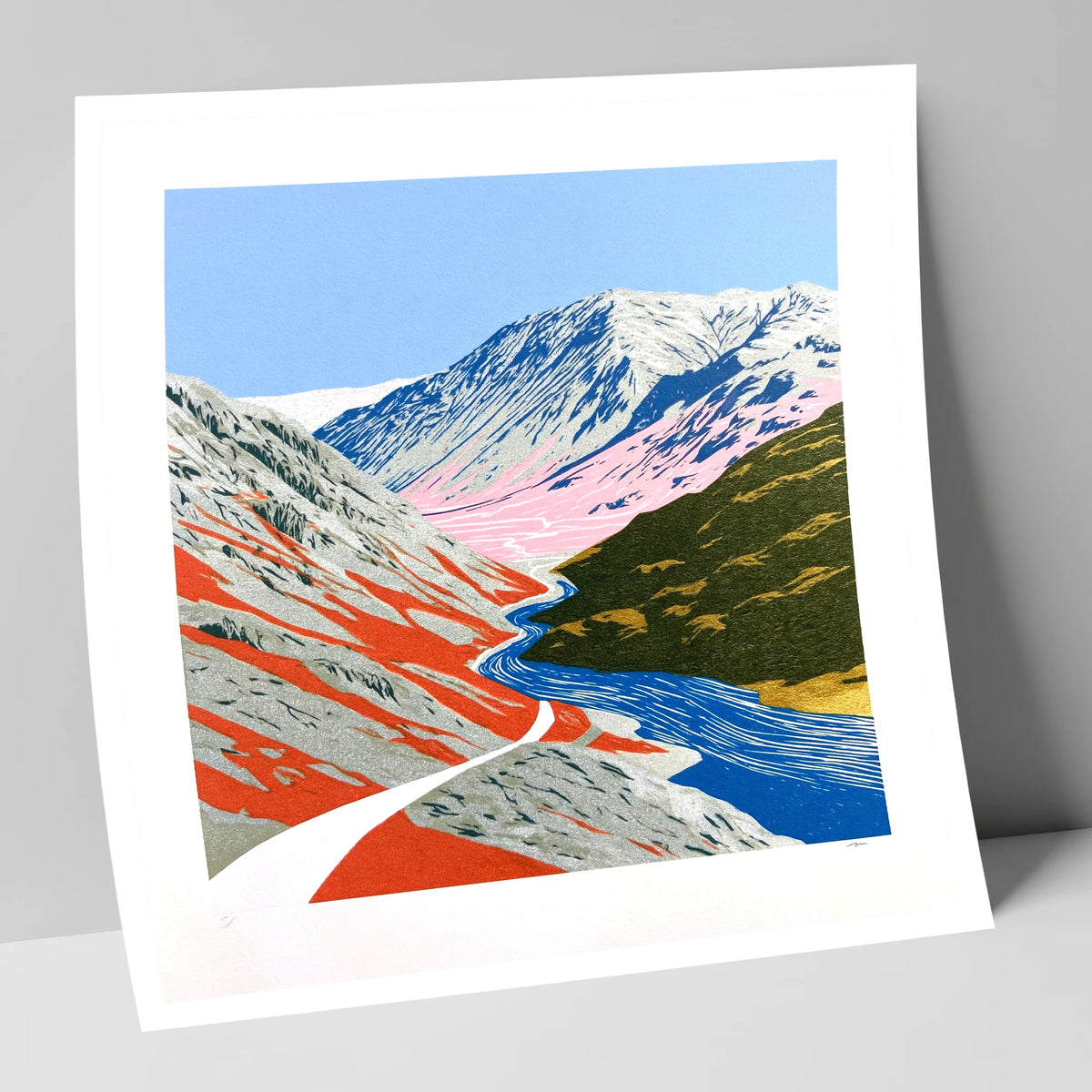 Bold Kirkstone Pass Mountain Road lake district valley art print