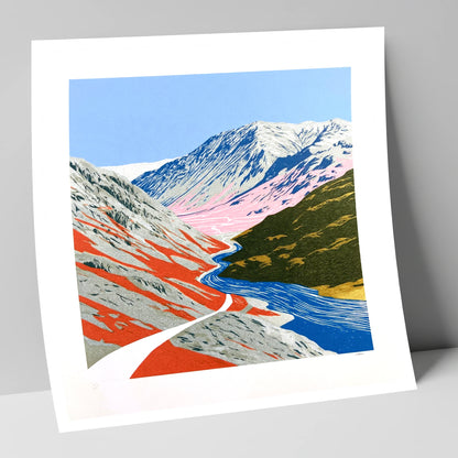 Bold Kirkstone Pass Mountain Road lake district valley art print