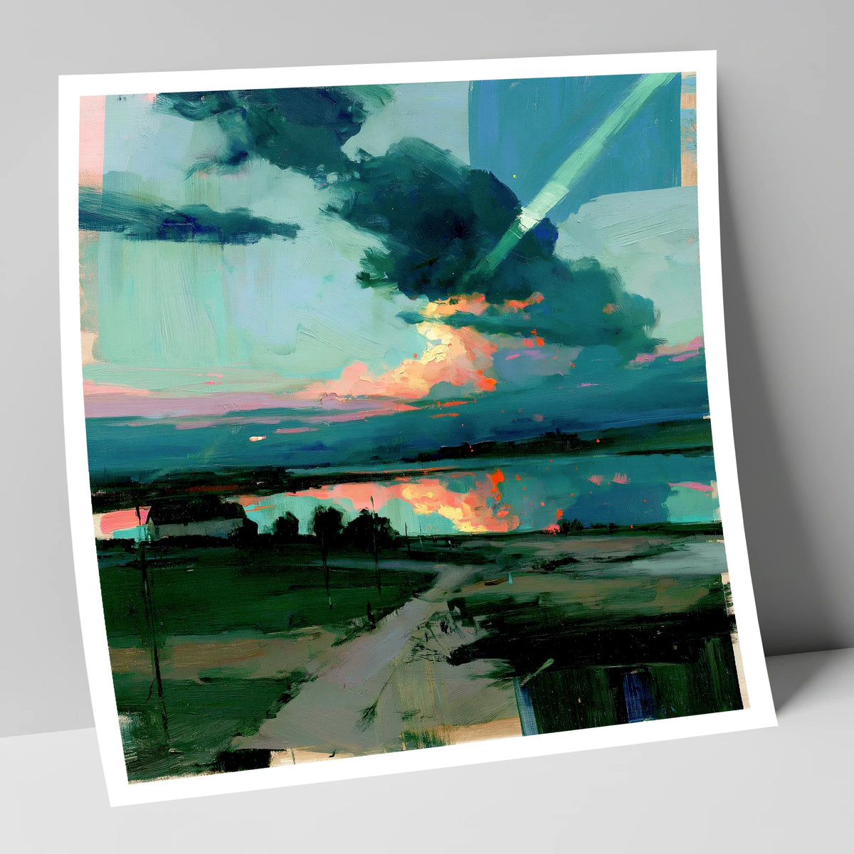 Fiery Sky Over The Lake lake district sky art print