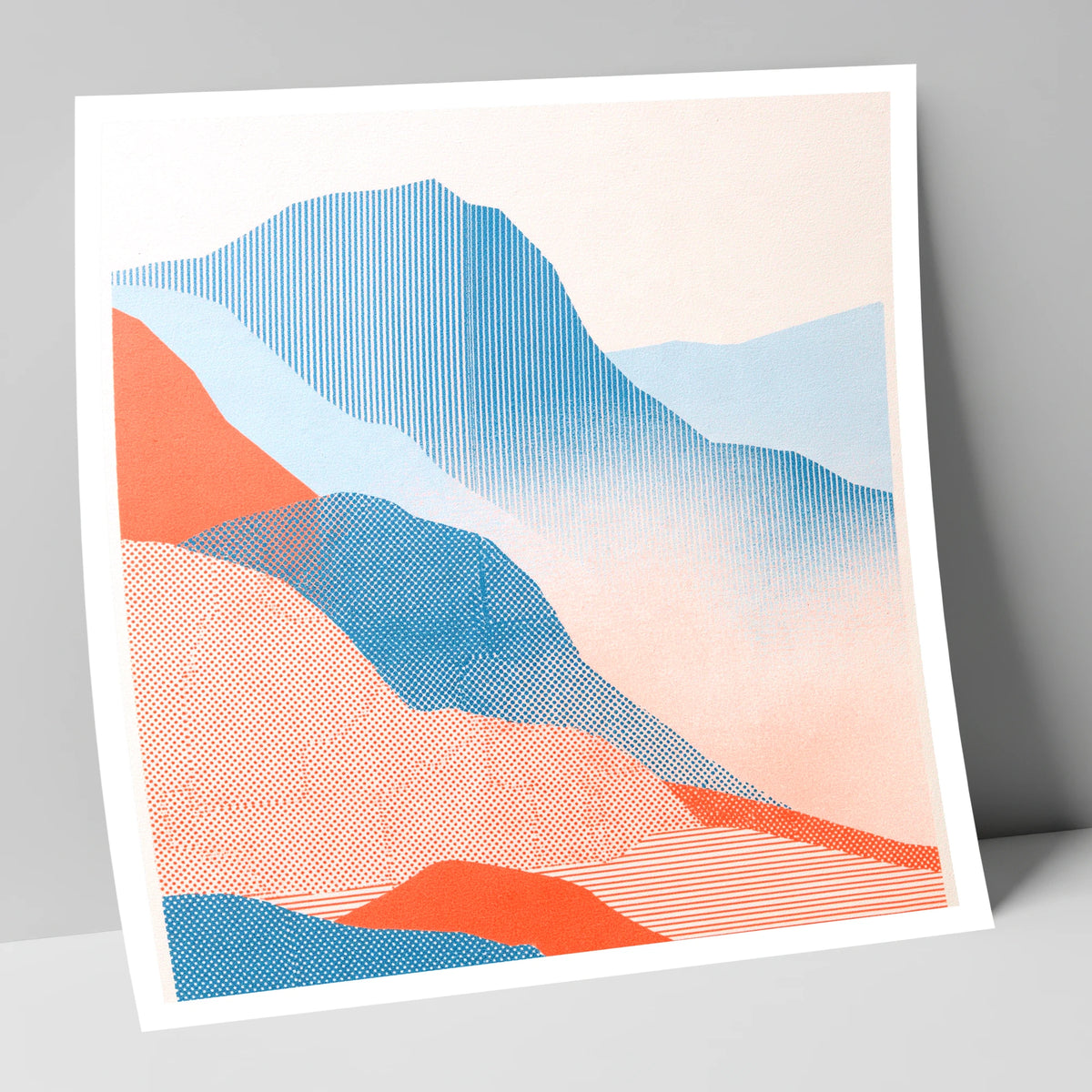 Great Langdale in Blue and Coral lake district valley art print