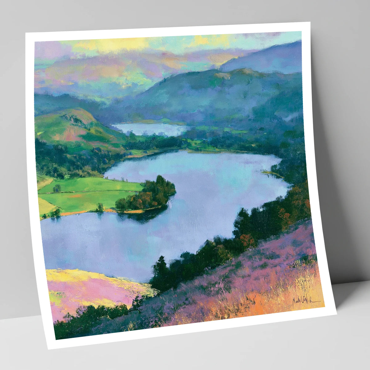 Grasmere Above Purple Bracken lake district lake art print