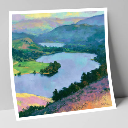 Grasmere Above Purple Bracken lake district lake art print