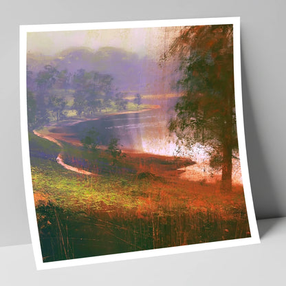 Tarn Hows in Violet Mist lake district lake art print