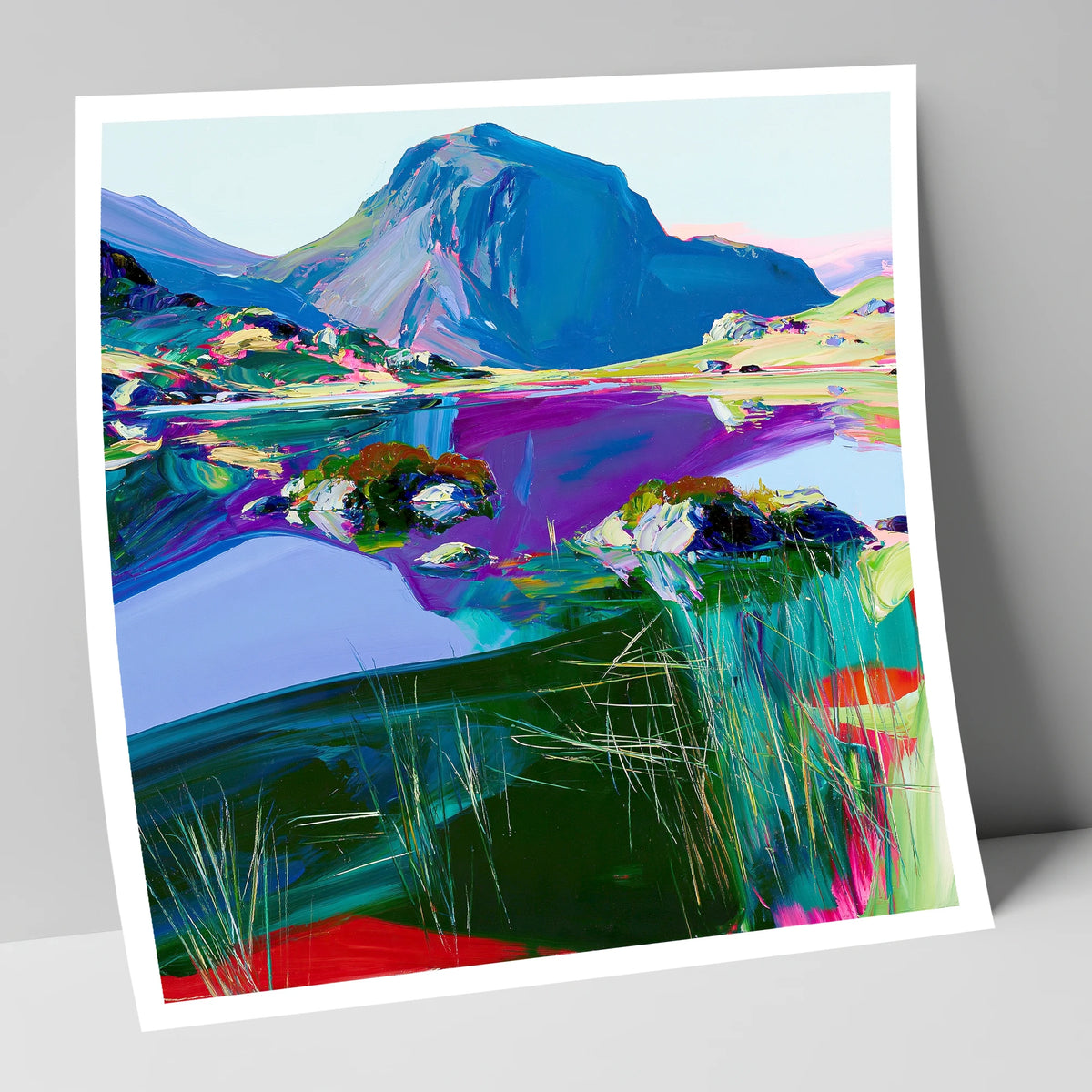 Vivid Haystacks and Dark Tarn lake district fell art print