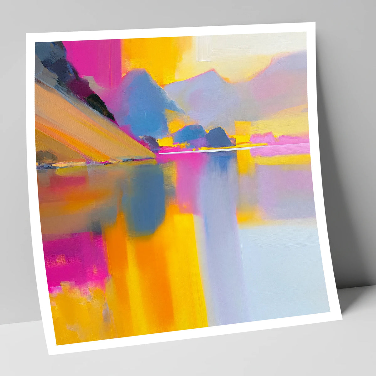 Loweswater Fells in Bold Magenta lake district lake art print