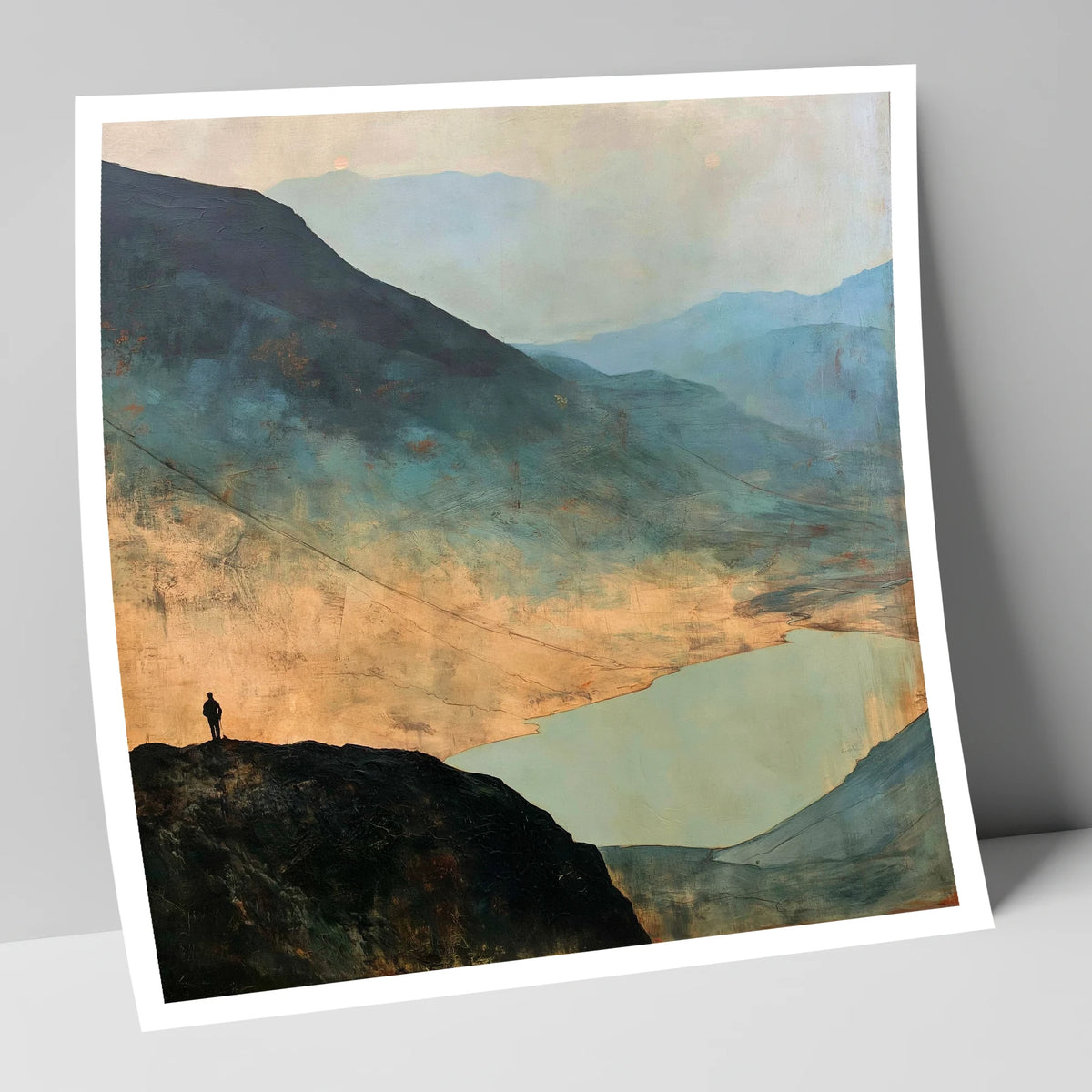 Westmorland Cairn Silhouette Over Wasdale lake district fell art print
