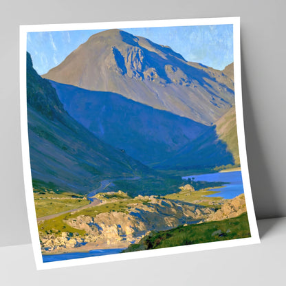 Sunlit Road to Great Gable lake district fell art print