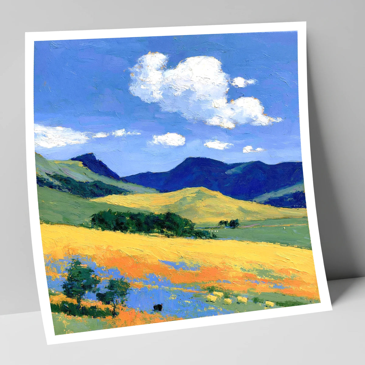 Golden Fells Beneath Summer Clouds lake district fell art print