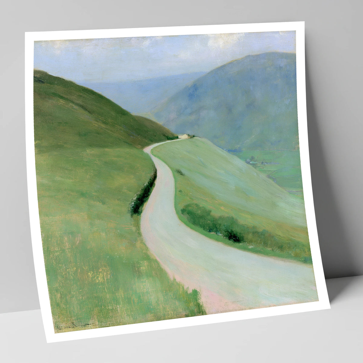 Winding Pass in Soft Greens lake district valley art print