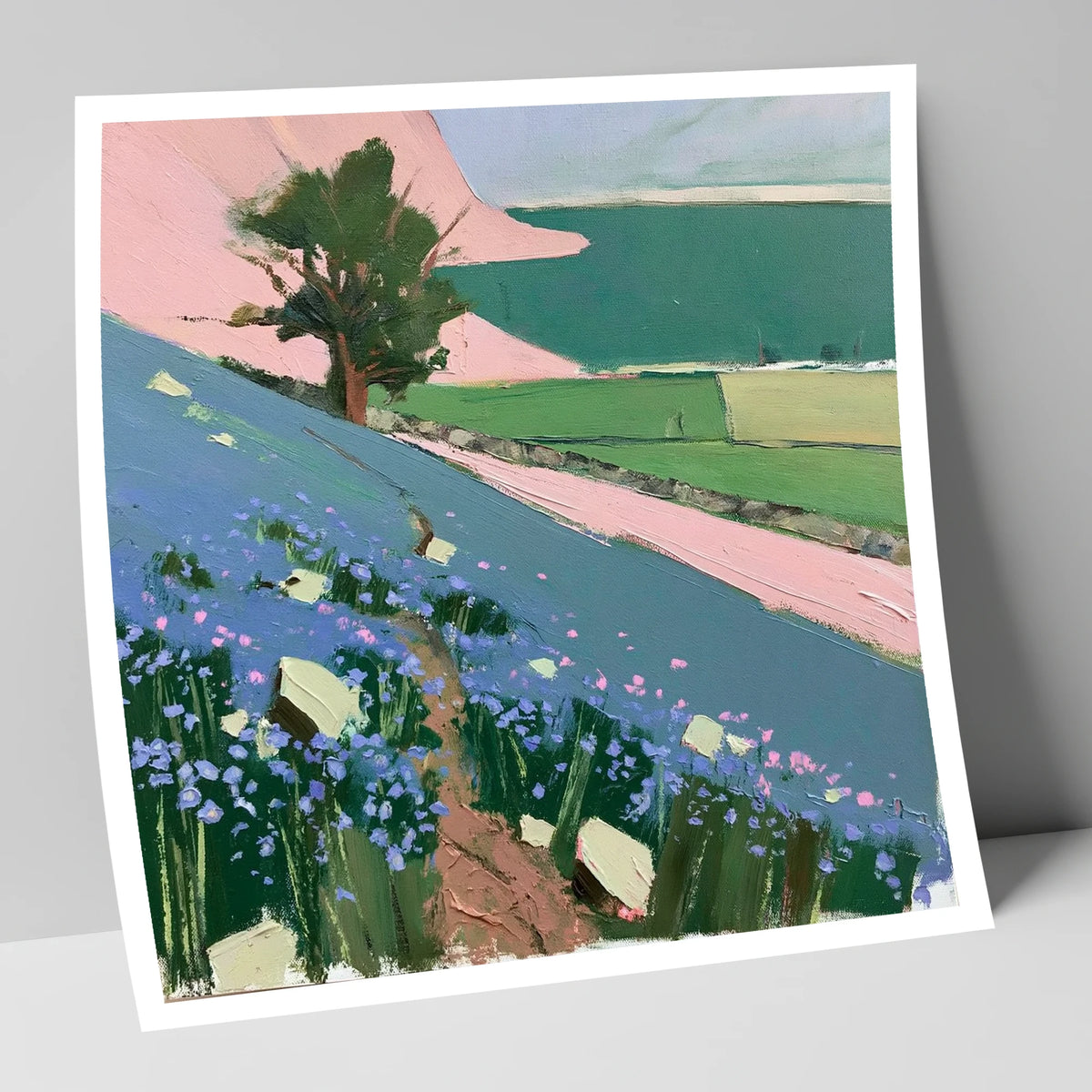 Vibrant Rannerdale Bluebells Crummock Water lake district lake art print