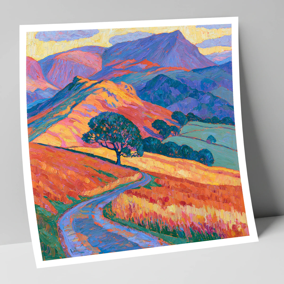 Golden Fell Track and Violet Peaks lake district sky art print