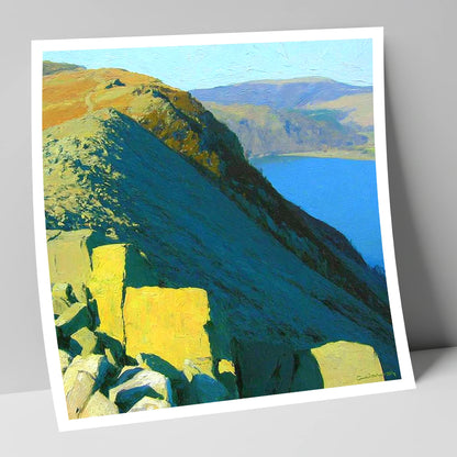 Sunlight on St Sunday Crag lake district fell art print