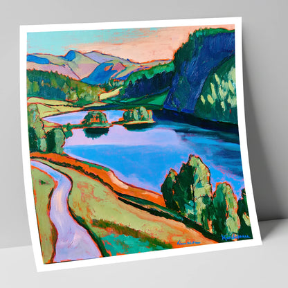 Colourful Path Beside Rydal Water lake district lake art print